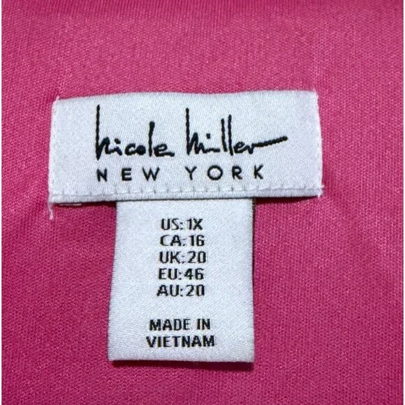 New Nicole Miller Dress 1X Oversized Pockets Abstract Geometric Resort Cruise